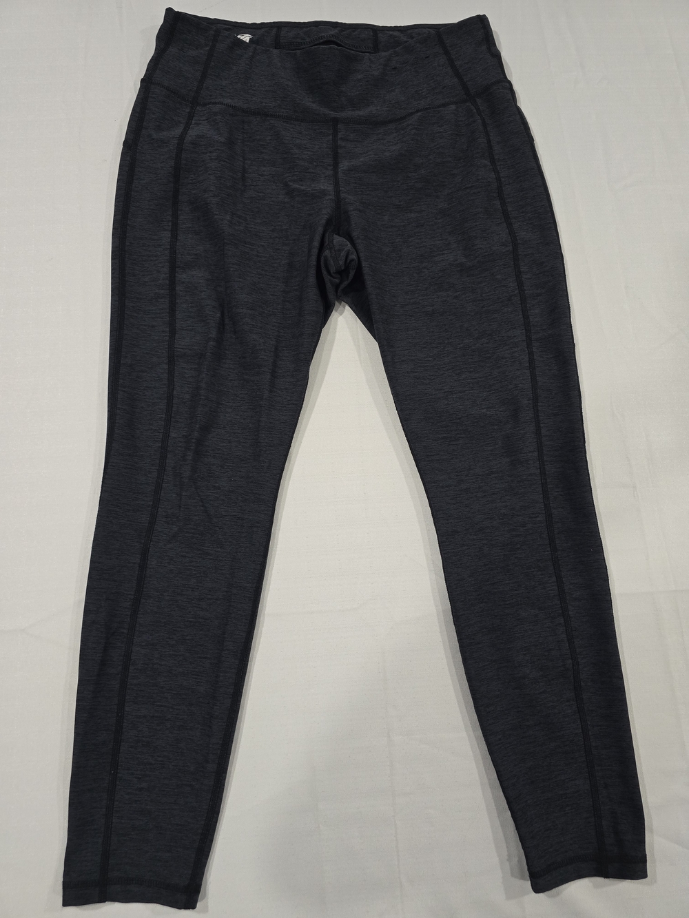 Avia High-Waist Athletic Leggings Womens Dark Gray Active Wear Pants L/G( 12-14)